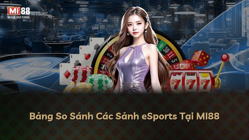 Bảng So Sánh Các Sảnh eSports Tại MI88